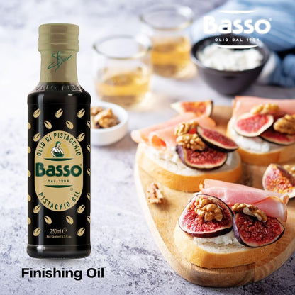 Basso 1904 100% Pistachio Oil – Cold-Pressed Italian Pistachio Oil for Dressings, Baking, Drizzling & Dipping – Product of Italy – 250ml