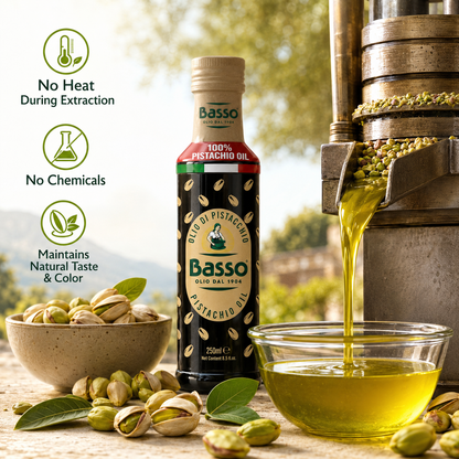 Basso 1904 100% Pistachio Oil – Cold-Pressed Italian Specialty Oil – 250 ml