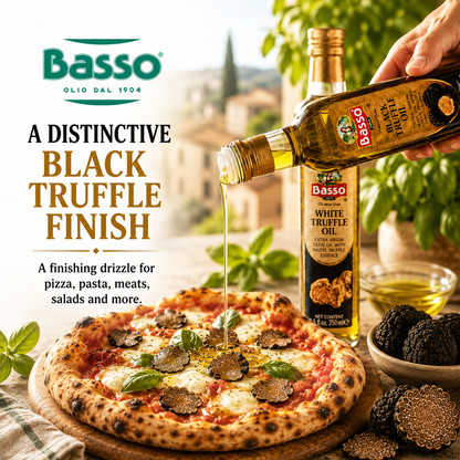 Basso 1904 Black & White Truffle Infused EVOO Duo – Gourmet Finishing Oils – 2 x 8.5 fl oz (250 ml)
