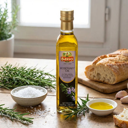 Basso rosemary extra virgin olive oil served with bread