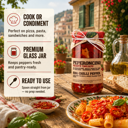 Artigiani dei Sapori, Sliced Calabrian Hot Chili Peppers In Oil, 9.8oz (277g)