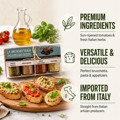 Artigiani dei Sapori, 4 Pack, Bruschetta Set "La Bruschetteria", each 1.3oz (36g)