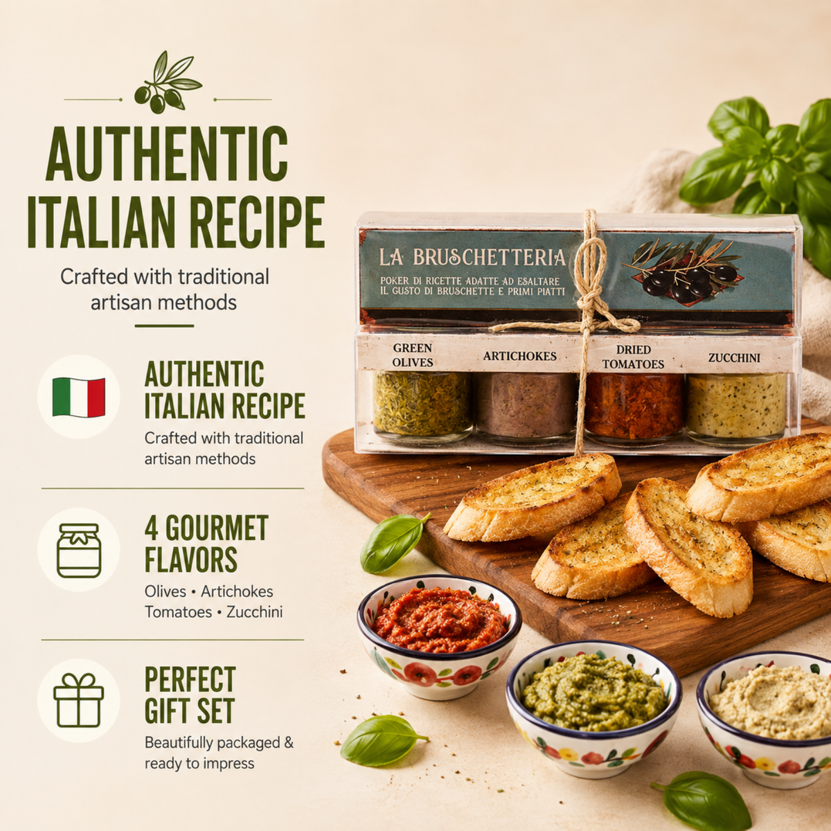 Artigiani dei Sapori, 4 Pack, Bruschetta Set 