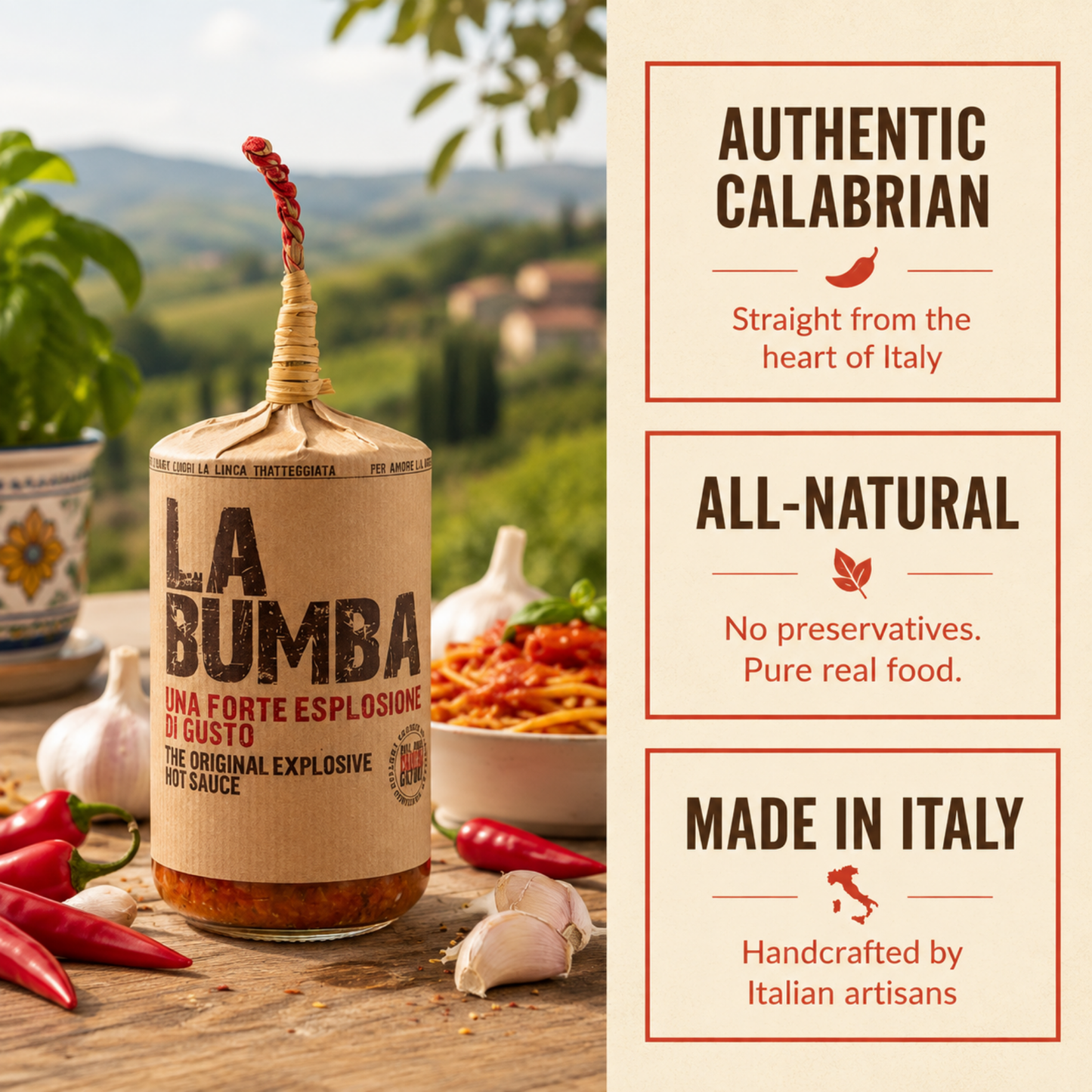 Artigiani dei Sapori, La Bumba Spicy Calabrian Chili Pepper Spread, 9.8 oz  (277g)