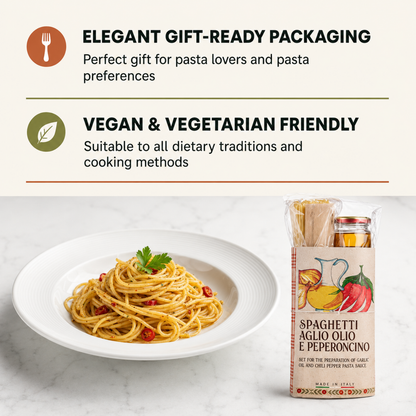 Artigiani dei Sapori, Pasta Gift Set Spaghetti with Garlic, Oil and Chili Pepper Pasta Sauce
