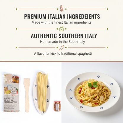 Artigiani dei Sapori, Pasta Gift Set Spaghetti with Garlic, Oil and Chili Pepper Pasta Sauce