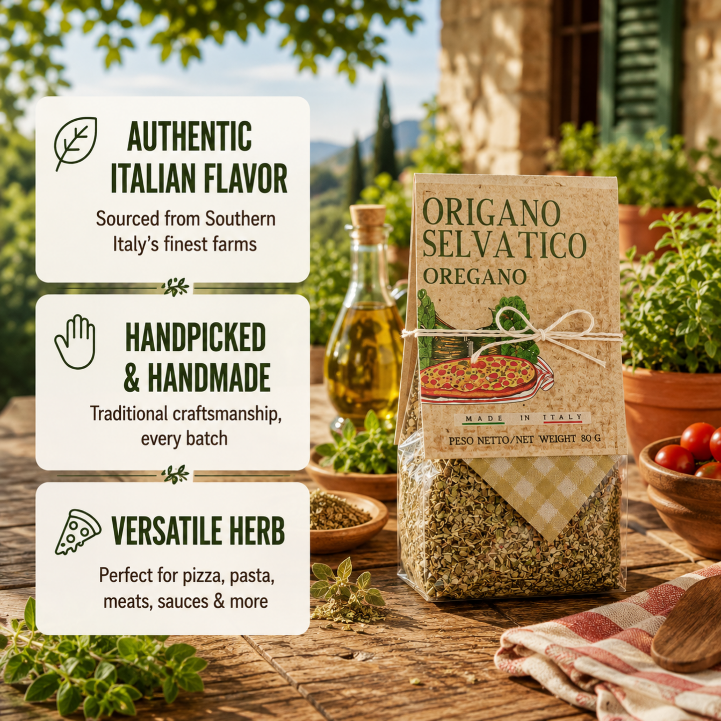 Artigiani dei Sapori, Italian Dried Oregano, 2.8oz (79g)