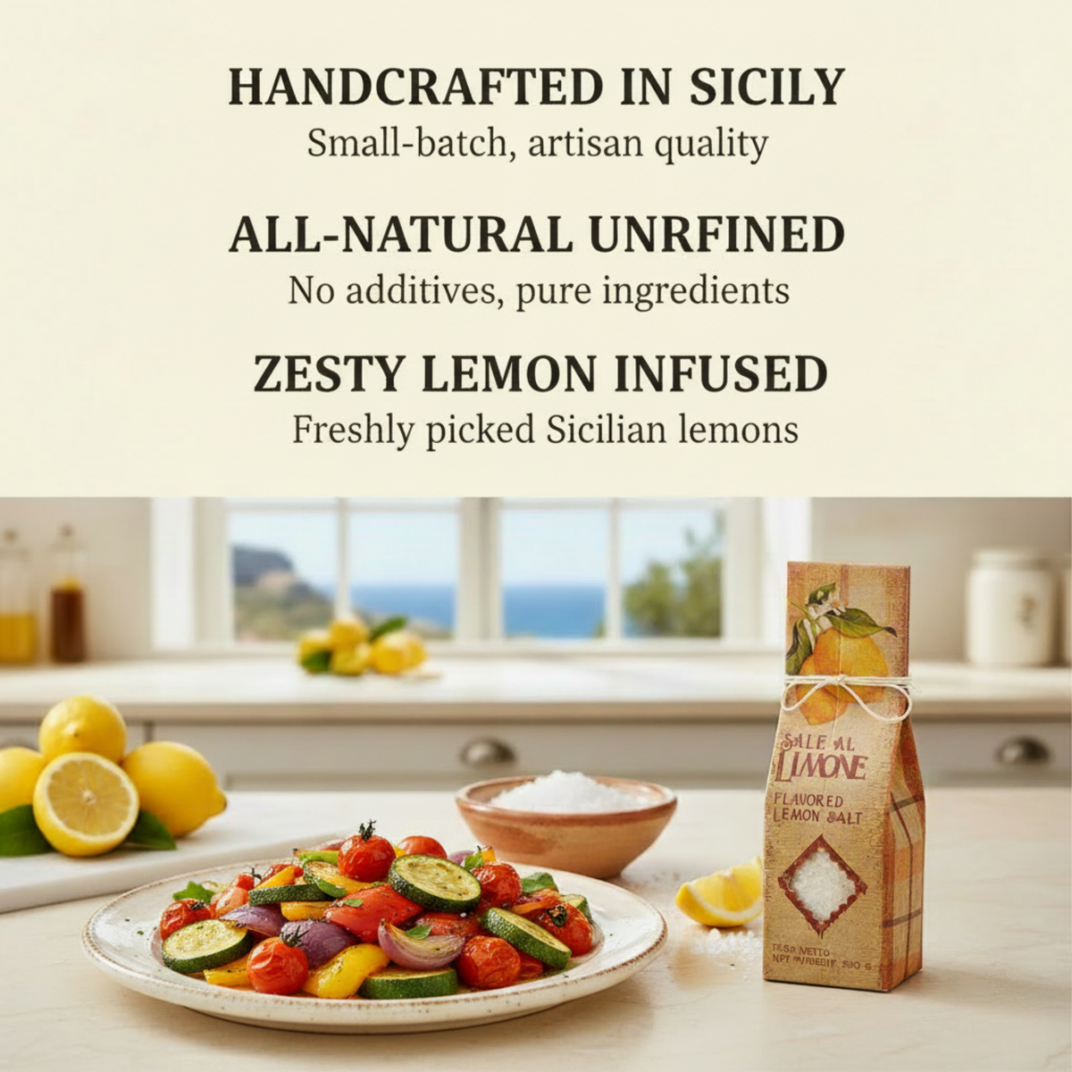 Artigiani dei Sapori, Sicilian Sea Salt with Lemon,  7oz  (198g)