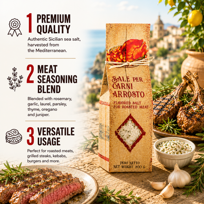 Artigiani dei Sapori, Sicilian Sea Salt Mix for Roasted and Grilled Meat, 7oz (198g)