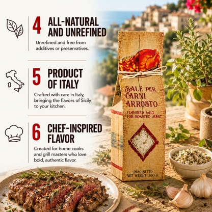 Artigiani dei Sapori, Sicilian Sea Salt Mix for Roasted and Grilled Meat, 7oz (198g)