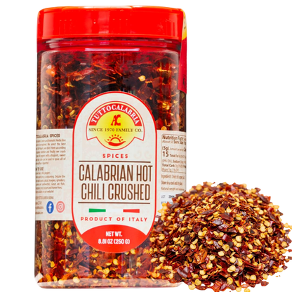 Jar of Tuttocalabria Calabrian Hot Chili Crushed on a white background