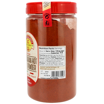 TuttoCalabria HOT Calabrian Chili Powder Shaker (Large), 12.3 oz  (350g)