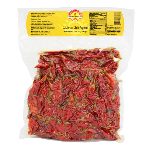 Tutto Calabria Whole Calabrian Chili Peppers are the perfect addition to any salad, antipasti, or recipe.&nbsp; These are 100% Italian Hot Calabrian Chili Peppers (Peperoncino) and a top-selling Italian Imported food and spice.