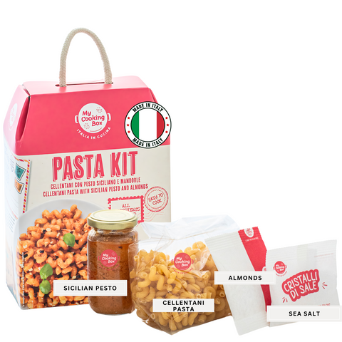 My Cooking Box, Pasta Dinner Meal Kit Recipe, Cellentani Pasta with Sicilian Pesto and Almonds