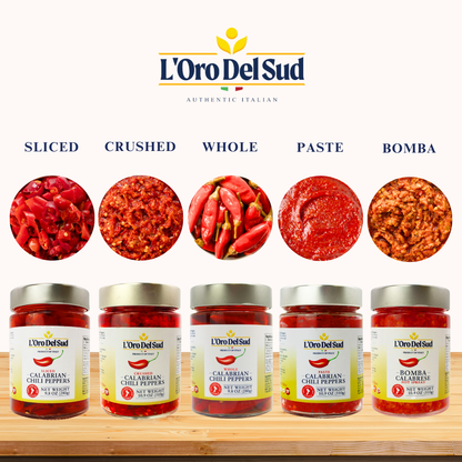 L'Oro Del Sud Whole Calabrian Chili Peppers (9oz Jar)