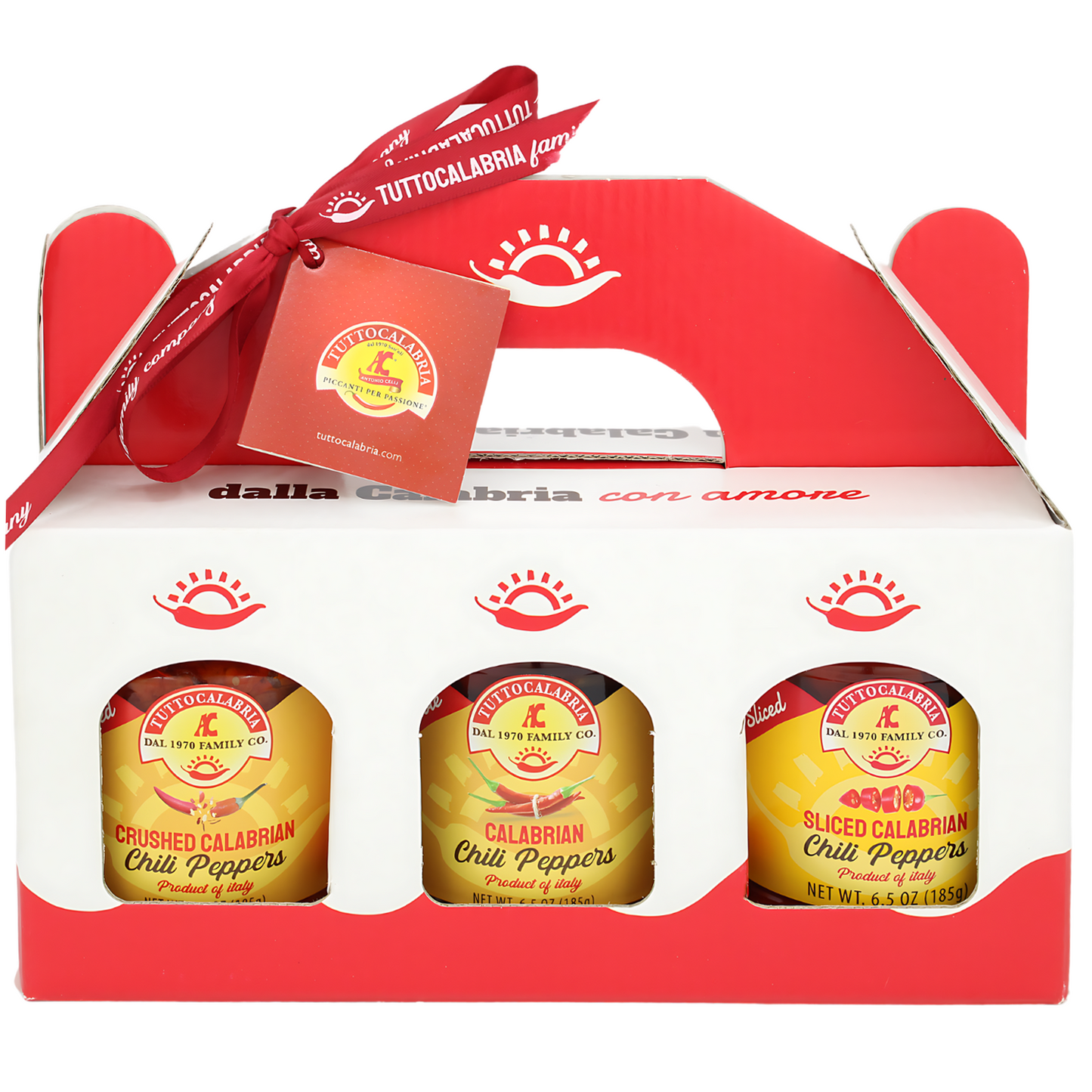 TuttoCalabria, Gift Set, Calabrian Chili Pepper Gift Set, 3 Pack X Whole, Crushed, Sliced 6.5oz