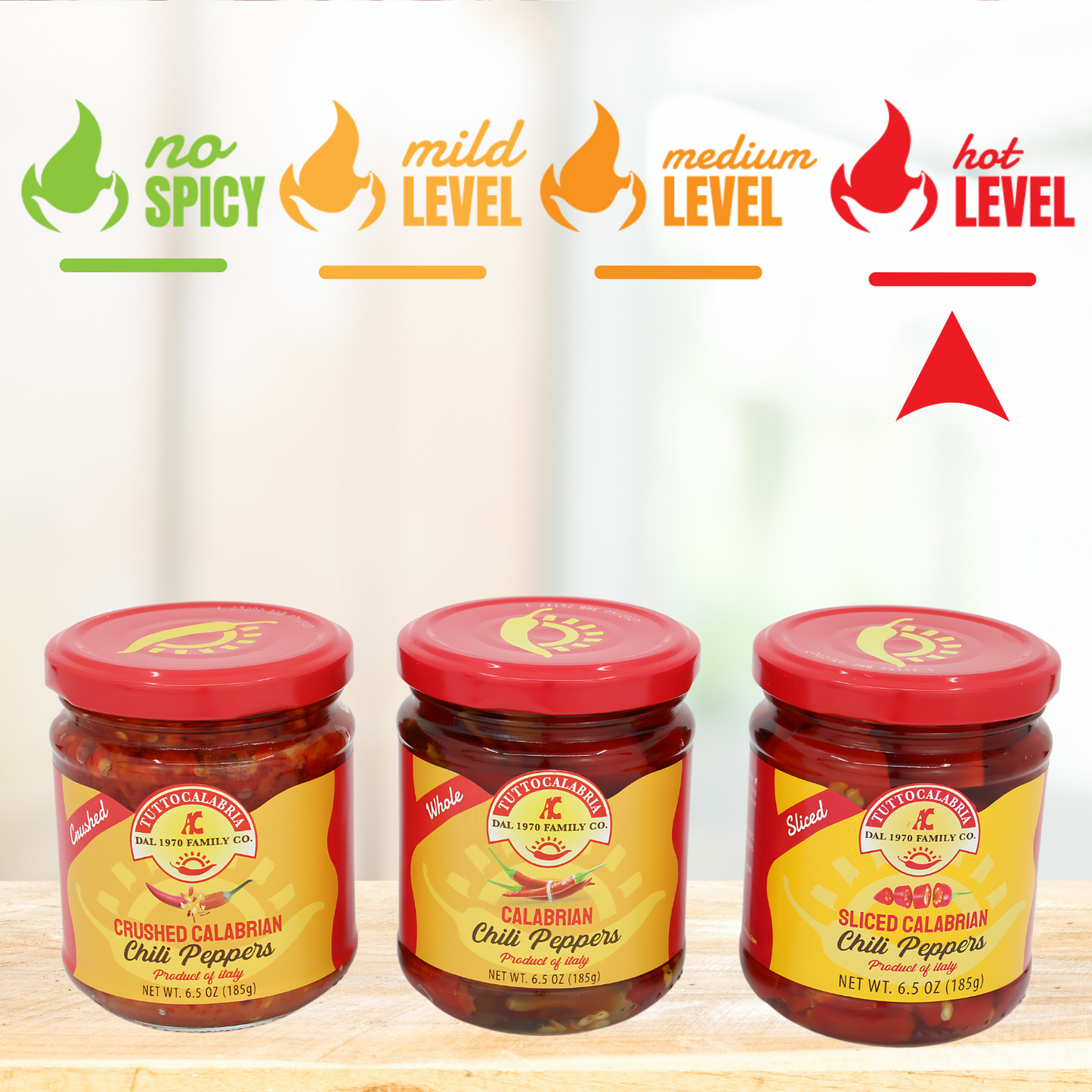 TuttoCalabria, Gift Set, Calabrian Chili Pepper Gift Set, 3 Pack X Whole, Crushed, Sliced 6.5oz