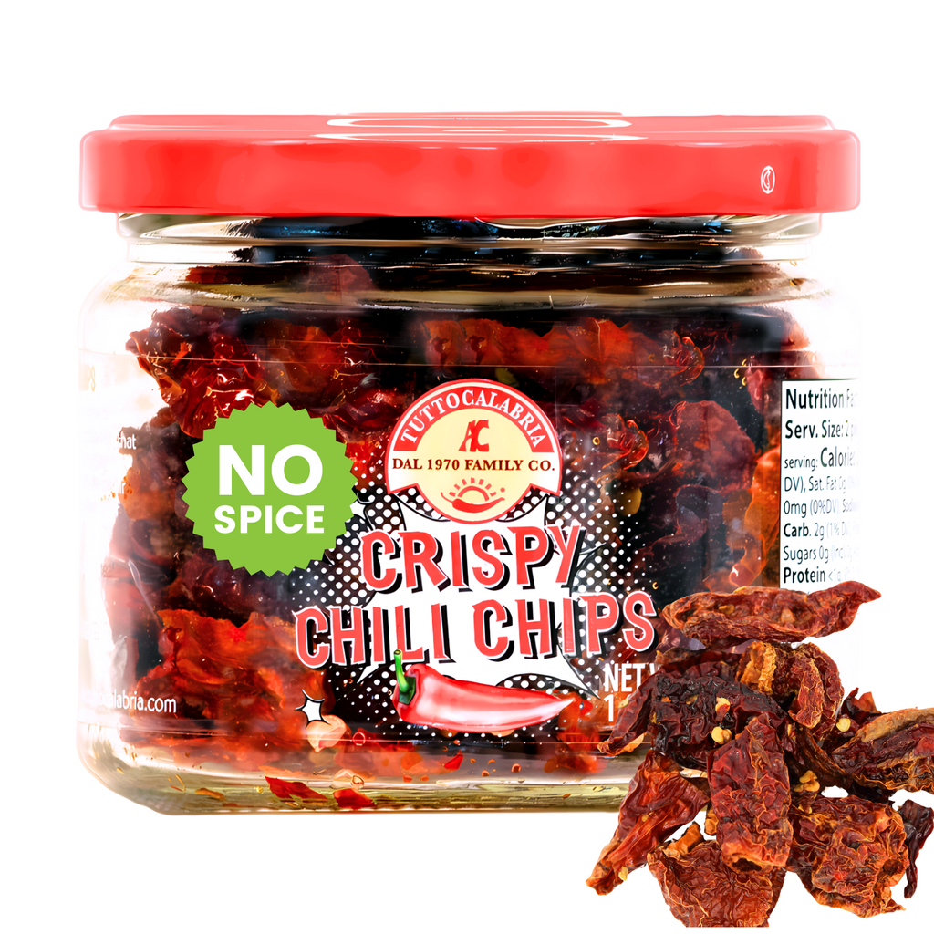 TuttoCalabria, Mild Crispy Chili Chips Made with Sweet Pepper Dry, without oil. 1.06 oz