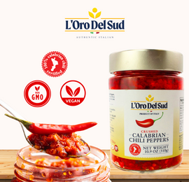 L'Oro Del Sud Crushed Calabrian Chili Peppers (10.9oz Jar)