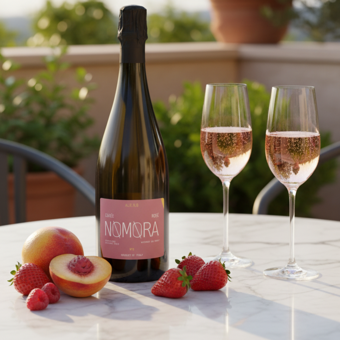 NOMORA Non-Alcoholic Italian Sparkling Rosé Wine, 750 ml (25.3 fl oz)