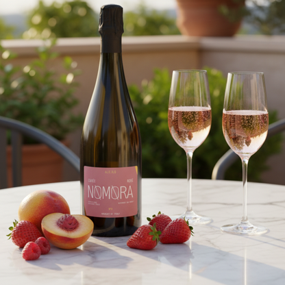 NOMORA Non-Alcoholic Italian Sparkling Rosé Wine, 750 ml (25.3 fl oz)