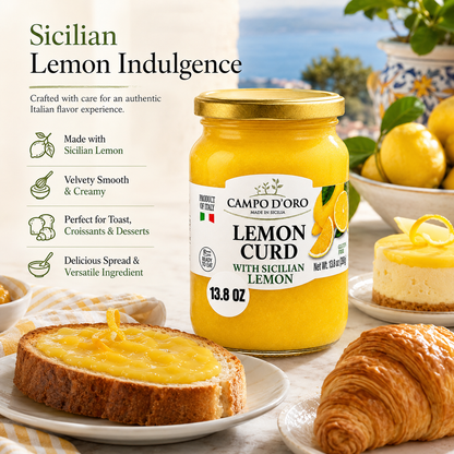 Campo D’Oro Lemon Curd jar 13.8 oz made with Sicilian lemons