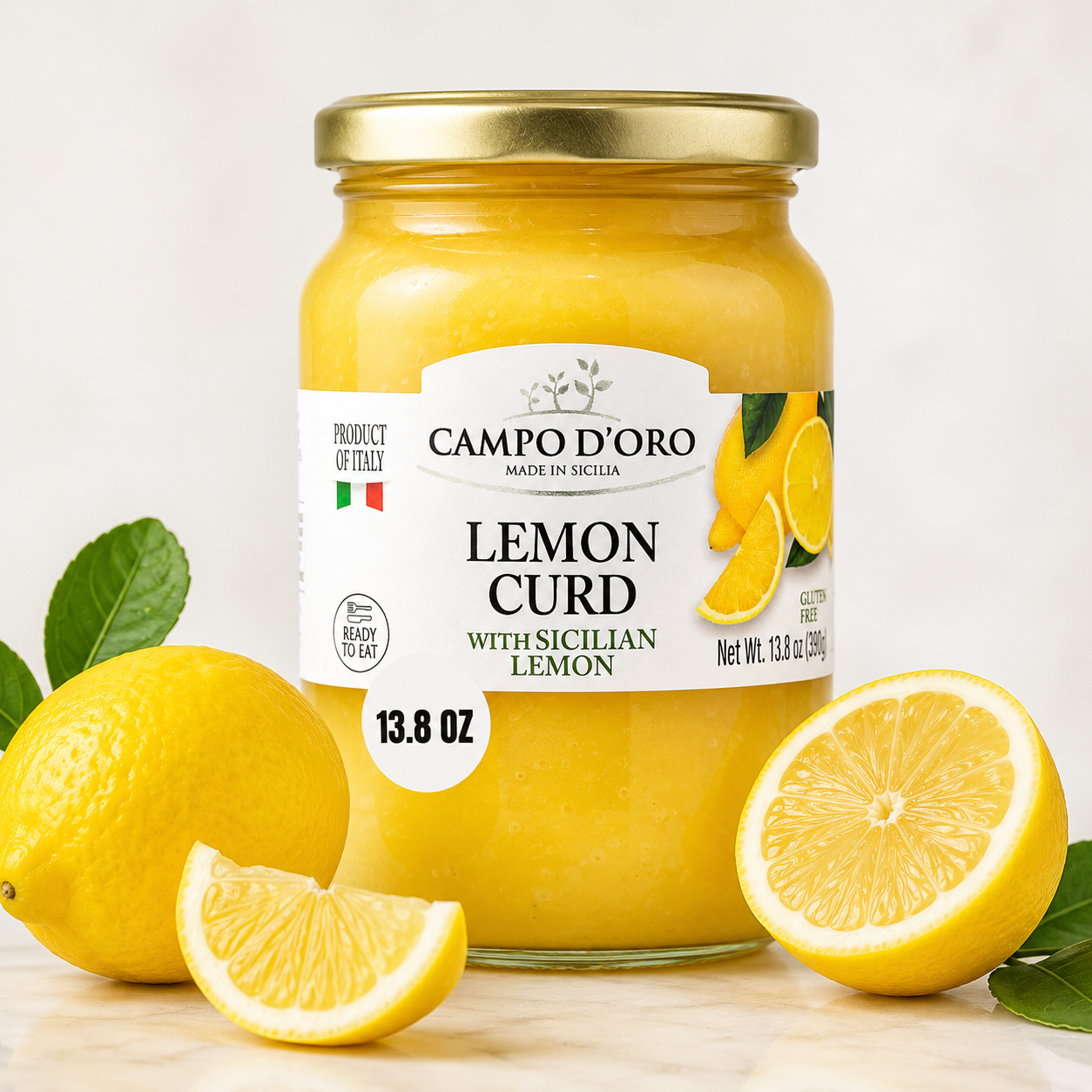 Campo D’Oro Lemon Curd jar 13.8 oz made with Sicilian lemons
