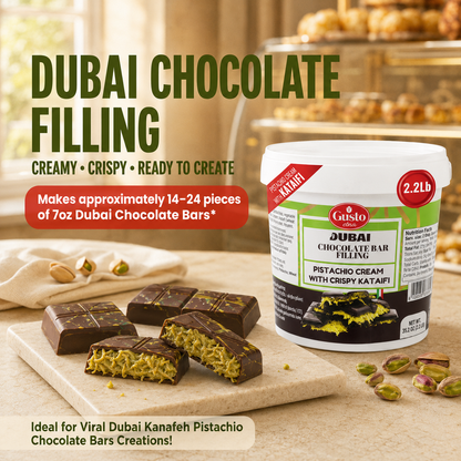 Gusto Etna Dubai Chocolate Pistachio Filling – 30% Pistachio, 2.2 lb