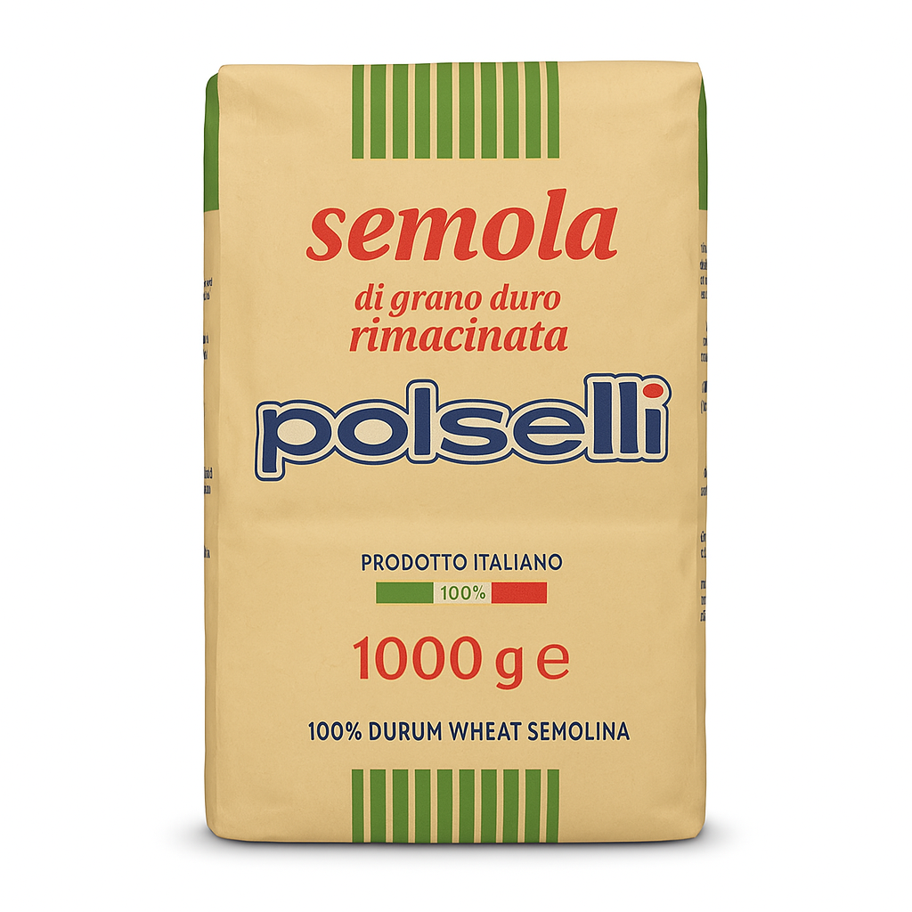 Polselli, Semola Flour, Semolina Rimachinata di grano duro 2.2 LB