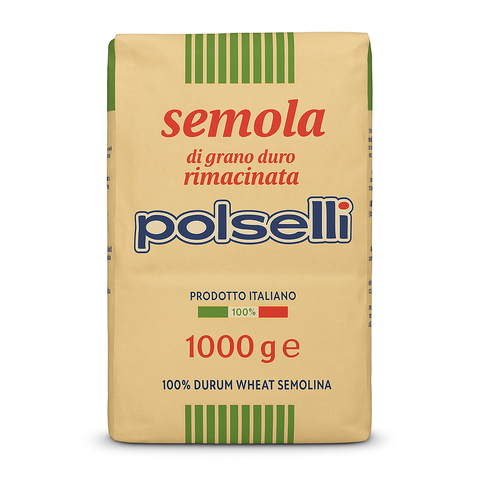 Polselli, Semola Flour, Semolina Rimachinata di grano duro 2.2 LB