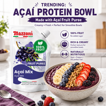 Mazzoni Acai Fruit Puree, 100% Fruit,  1 kg (2.2 lb)