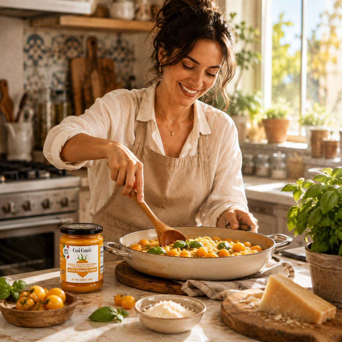 Così Com’è, Italian Yellow Datterino Tomatoes Unpeeled in Own Juice – 12.3 oz (350 g)