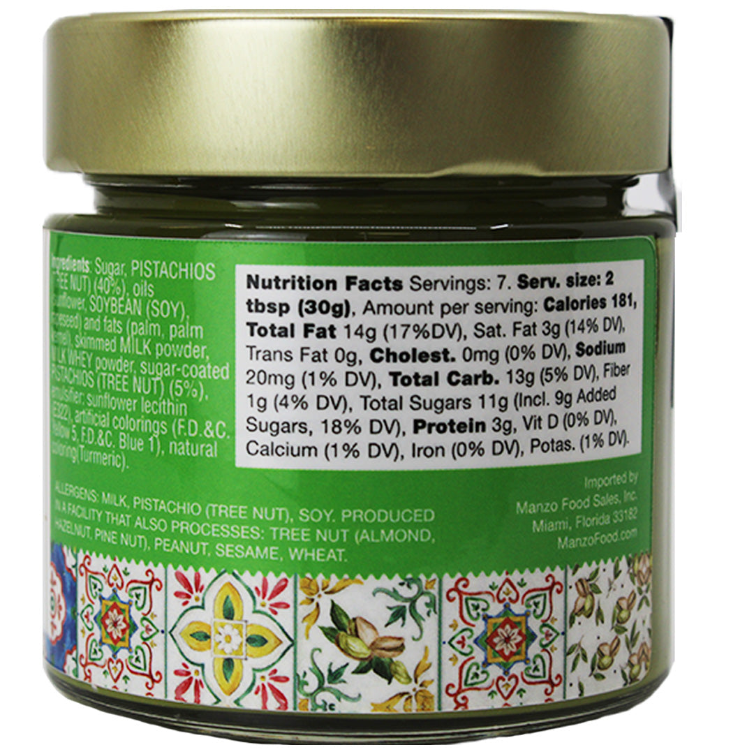 L’Oro Del Sud Crunchy Pistachio Cream – Premium 40% Sicilian Pistachio Spread, 7 oz (200g), Sweet Pistachio Butter