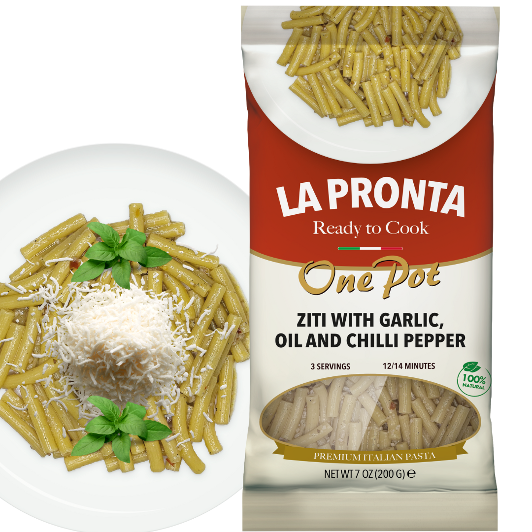 La Pronta, Ziti with Spicy Garlic and Chili Pepper, 7.05 oz, Ready to Eat in 12-14 min