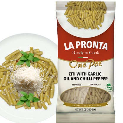 LIQUIDATION! La Pronta, Ziti with Spicy Garlic and Chili Pepper, , Ready to Eat in 12-14 min 7.05 oz