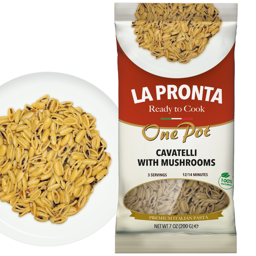 La Pronta, Cavatelli with Mushrooms, 7.05 oz (200 g), Mix with Boiling Water, 100% Natural