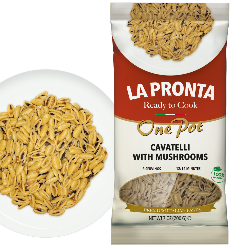 La Pronta, Cavatelli with Mushrooms, 7.05 oz (200 g), Mix with Boiling Water, 100% Natural