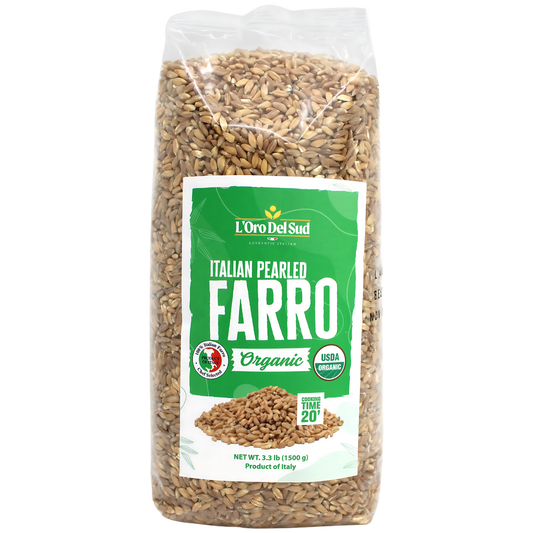 L'Oro Del Sud, Organic Italian Pearled Farro - 3.2 lb (1500g)