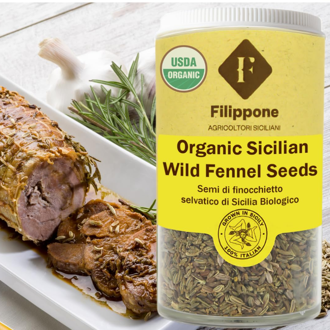 Filippone, Organic Sicilian Fennel Seed, Italian Wild Fennel Seeds, 1.06 oz, USDA Organic Certification