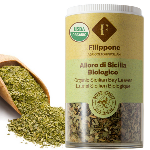 Filippone® Organic Crushed Bay Leaves, (20 g)(0.70 oz), Italian Shaker Dried Bay Leaves