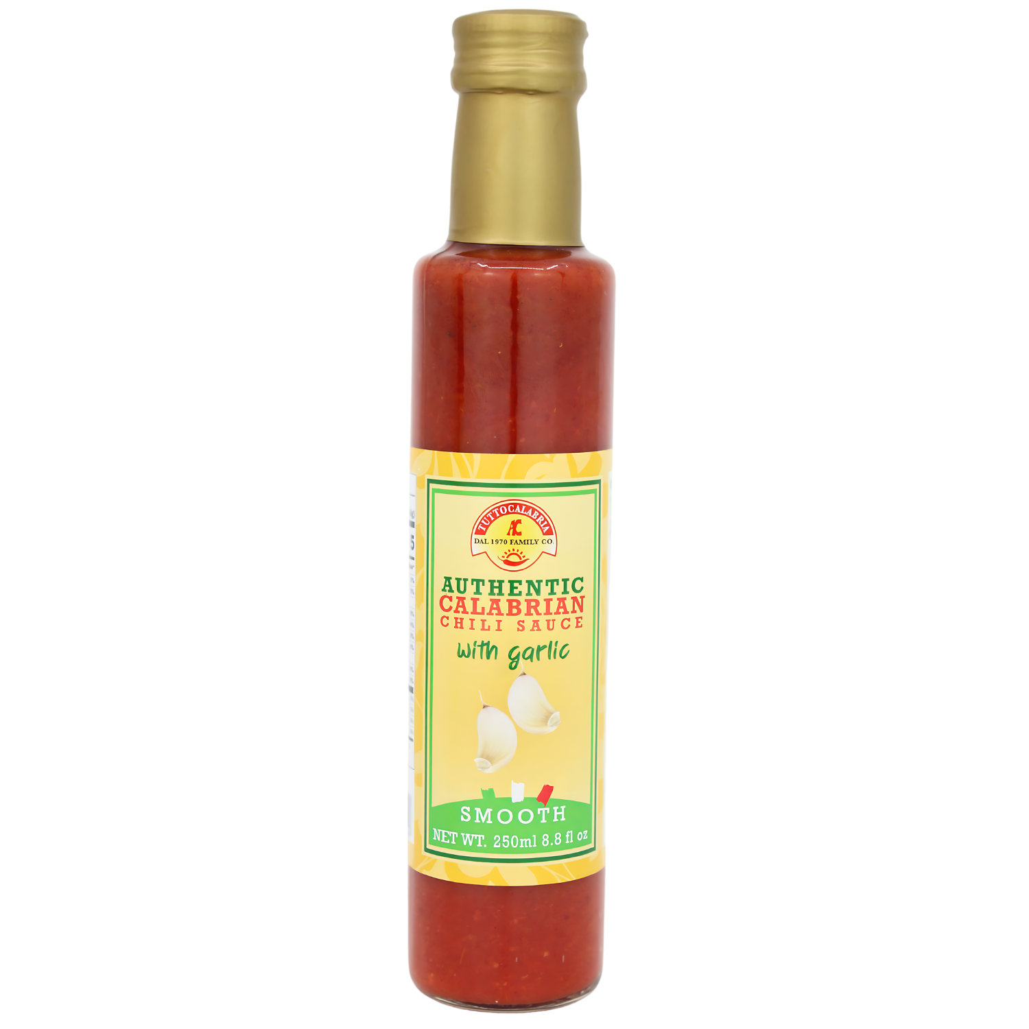 TuttoCalabria Authentic Smooth Calabrian Chili Pepper Sauce with Garlic,250ml
