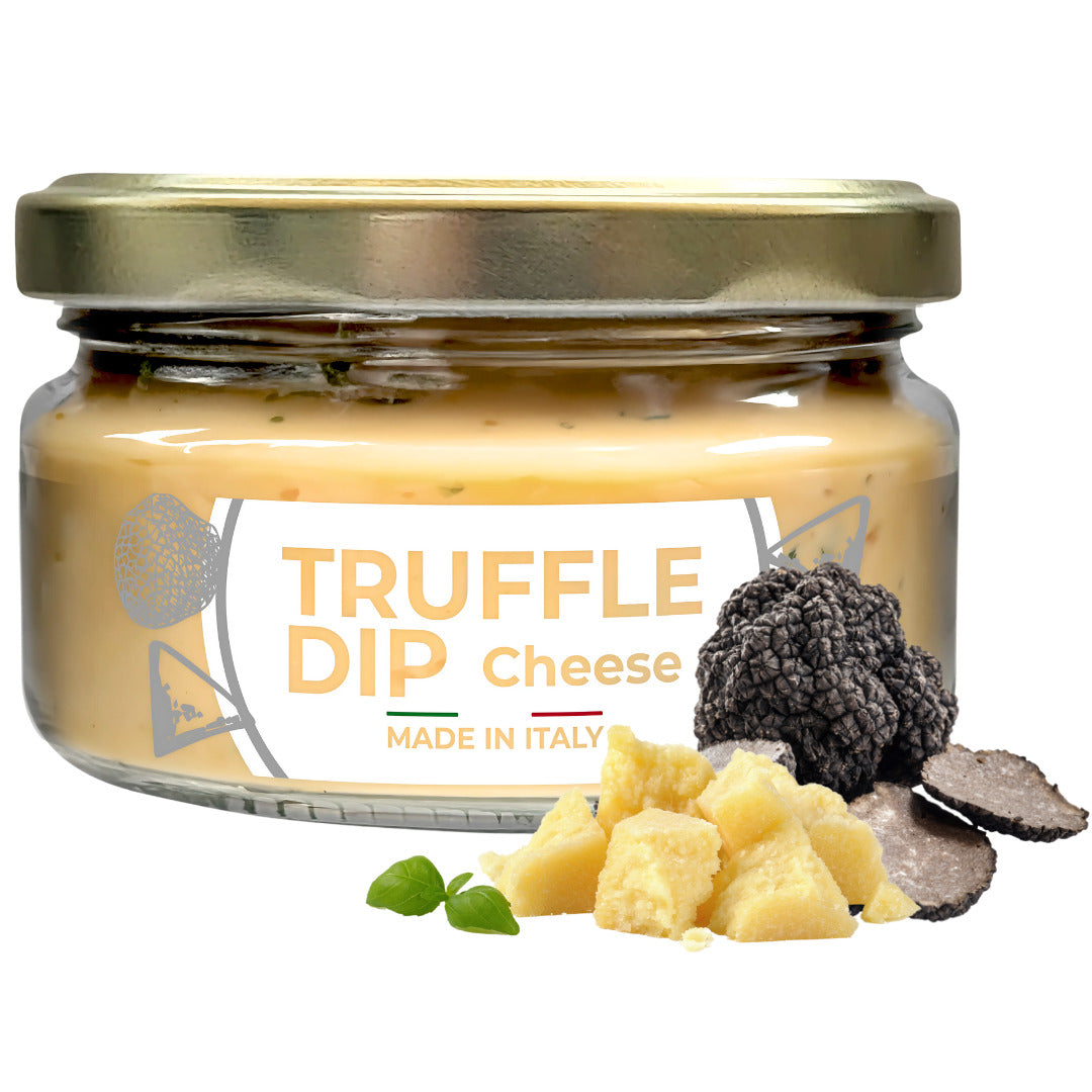 GL Truffle & Cheese Dip 7 oz jar – Italian gourmet spread with black truffle and cheese, creamy dip for bread, crackers, and snacks.