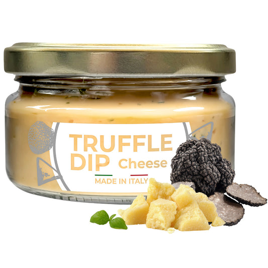 GL Truffle & Cheese Dip 7 oz jar – Italian gourmet spread with black truffle and cheese, creamy dip for bread, crackers, and snacks.
