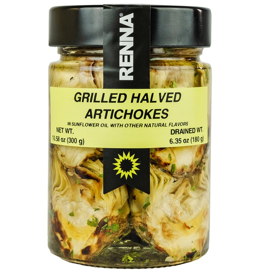 SALE! Renna, Grilled Roasted Halved Artichokes preserved in oil, 10.58oz