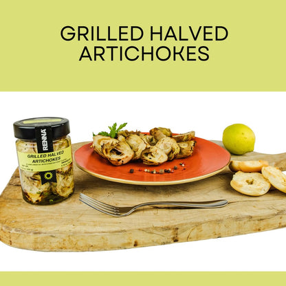 SALE! Renna, Grilled Roasted Halved Artichokes preserved in oil, 10.58oz