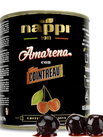 Amarena Cocktail Cherries in Cointreau Infused Syrup (2.2 lb) 1 kg can, Exclusive Edition, Perfect for Cocktails, Old Fashioned, Bitters, Margarita