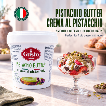 Gusto Etna Sicilian Pistachio Cream Spread – 35% Pistachio – 3kg (6.6 lb) Bulk