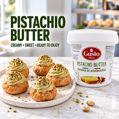 Gusto Etna Sicilian Pistachio Cream Spread – 35% Pistachio – 3kg (6.6 lb) Bulk