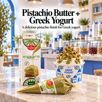 Gusto Etna Sicilian Pistachio Butter Cream – Squeeze Pouch – 400g (14.1 oz)