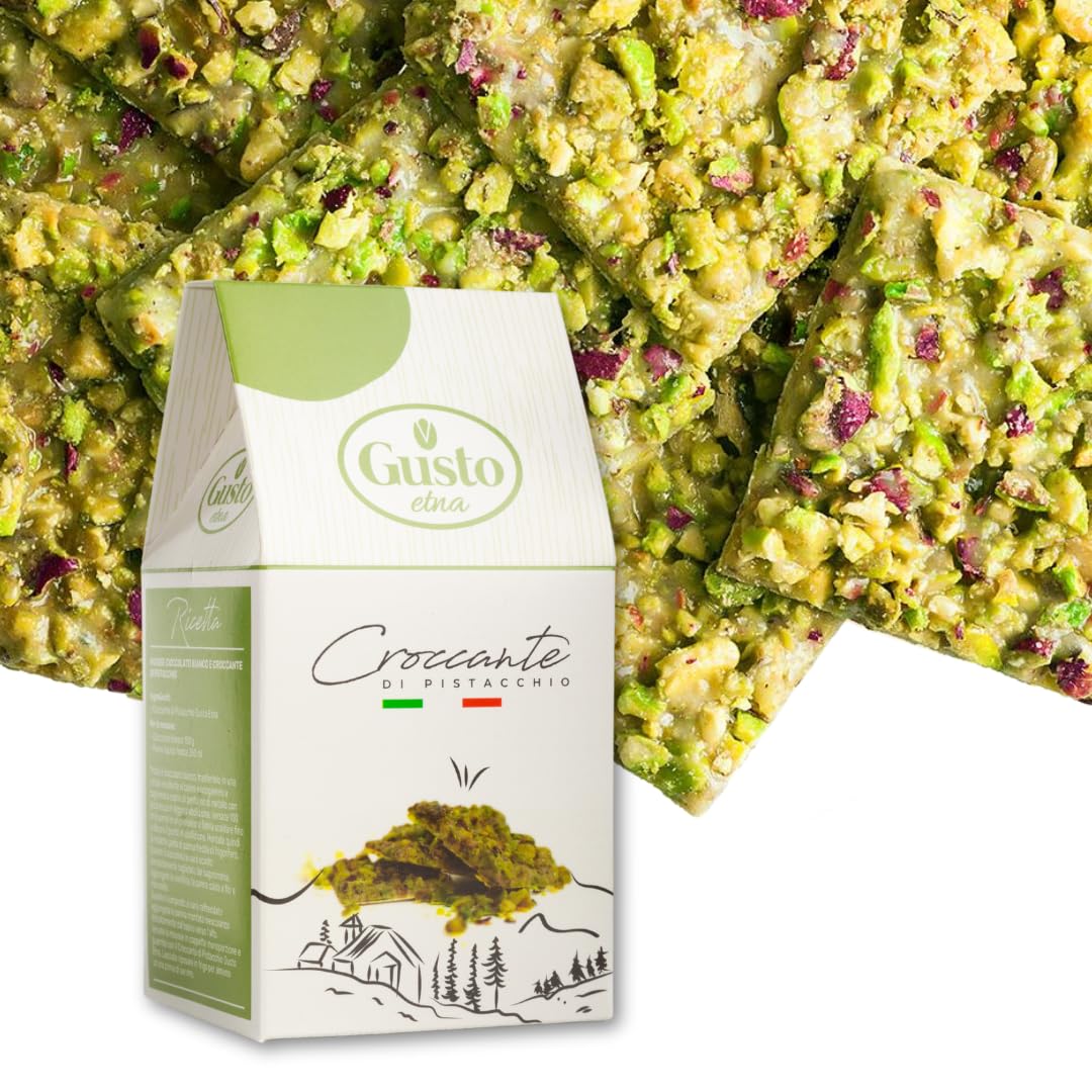 Gusto Etna Pistachio Crunch – an artisanal Italian treat made with crunchy pistachio pieces, offering a sweet and nutty indulgence.